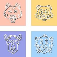 Bear and Ferret Icon vector