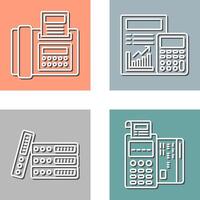 Fax and calculating Icon vector