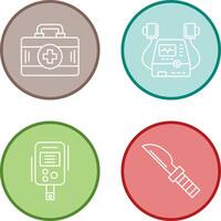 Defribillator and First Aid Kit Icon vector