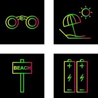 Binoculars and beach Icon vector