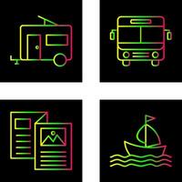 autobús y remolque icono vector