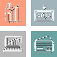 Chart Up and Money Down Icon vector