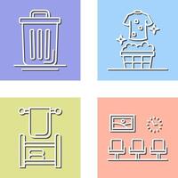 Trash Can and Laundary Icon vector