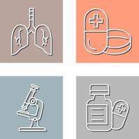 Lung and Medicine Icon vector