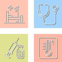Stethoscope and Hospital Icon vector