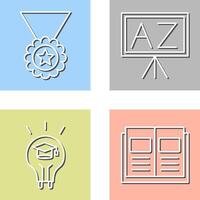 Medal and From A To Z Icon vector