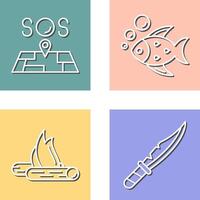 Sos and Fish Icon vector