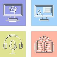 Online Course and distance Icon vector