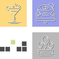 Coktail and Wedding Icon vector