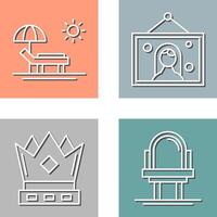 Hammock and Wedding Photo Icon vector