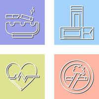 Broken Cigarette and Chewing Gum Icon vector