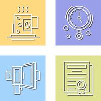 Coffee Cup and Wall Clock Icon vector