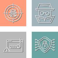 Bug Target and Hacker Icon vector