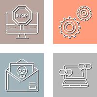 Stop and Setting Icon vector