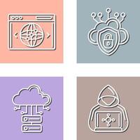 Cloud Security and Website Icon vector