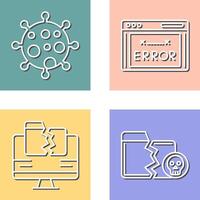 Virus and Error Code Icon vector