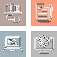 Digital Library and Essay Icon vector