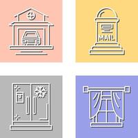 Garage and Mail Box Icon vector