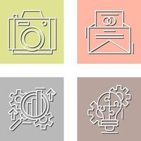 Photo Camera and Invitation Card Icon vector