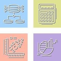 Structured Data and Calculator Icon vector