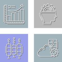 Growth Chart and Machine Learning Icon vector