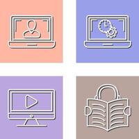 Flex Time and Online Lesson Icon vector