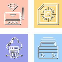 Wifi Router and Chip Icon vector