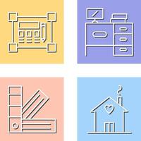 Blueprint and Desk Icon vector