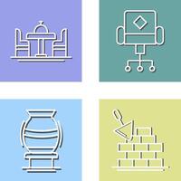 Chair and Dinning Table Icon vector