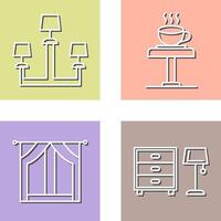 Lamp and Coffee Table Icon vector