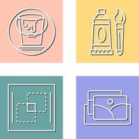 paint bucket and oil paint Icon vector