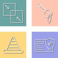 Combine and Key Icon vector