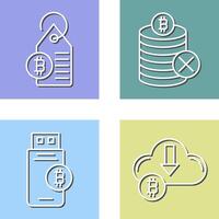Not Accepted and Bitcoin Label Tag Icon vector