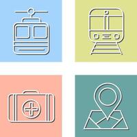 Cable car and Train Icon vector