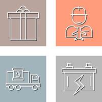 Gift Box and Worker Icon vector