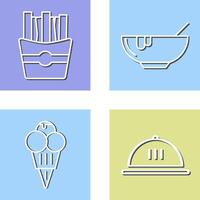 Soup and Fries Icon vector