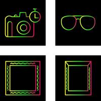 glasses and timer on camera Icon vector