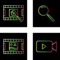 find pictures and magnifier Icon vector