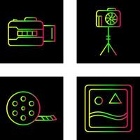 open camera and camera stand Icon vector