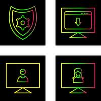 security settings and download webpage Icon vector