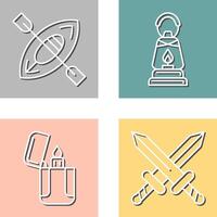 Kayak and Lamp Icon vector