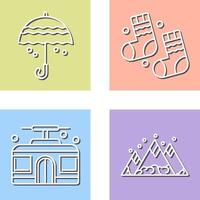 Umbrella and Winter Socks Icon vector