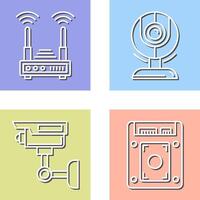 Router and Web Cam Icon vector