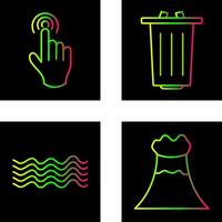 danger of hand press and garbage Icon vector