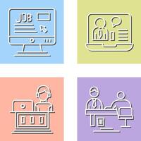 Online Job and Online Job Interview Icon vector