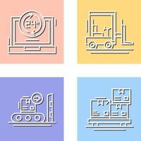 24 hours and forklift Icon vector