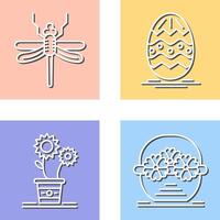 Dragonfly and Easter Icon vector