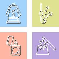 Lantern and Fishing Hook Icon vector