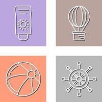 Sun Cream and Hot Air Balloon Icon vector