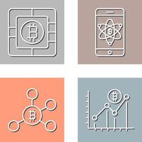 Bitcoin Chip and Mobile Icon vector